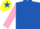 Silk - ROYAL BLUE, pink sleeves, yellow cap, royal blue star