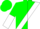 Silk - Hunter Green, White Sash, Green and White Vertical Halved S
