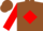 Silk - Lt. cedar brown, red diamond, C C R, red diamond sleeves