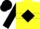 Silk - Yellow, Black Diamond Hoop, Black Sleeves, Yellow and Black Cap
