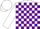 Silk - White, Purple Blocks, White Sleeves, White Cap