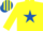 Silk - YELLOW, royal blue star, yellow sleeves, striped cap