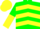 Silk - Green, Yellow Chevrons, Green and Yellow Halved Sleeves, Yellow Cap
