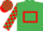 Silk - EMERALD GREEN, red hollow box, check sleeves, & cap