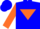 Silk - Blue, Orange Inverted Triangle, Blue Bars on Orange Sleeves