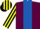 Silk - MAROON, royal blue panel, black & yellow striped sleeves & cap
