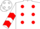 Silk - White, Red spots, Red Chevrons on Sleeves