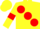 Silk - Yellow, large Red spots and armlets