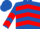 Silk - Royal Blue, Red Chevrons, Red Chevrons on Whit