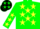 Silk - Green, Black and Yellow Stars