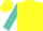 Silk - Yellow, Turquoise Halves, Yellow Bars on Turquoise Sleeves