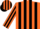 Silk - Orange, Black Stripes and Black 'KM'