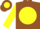 Silk - Brown, Brown 'W' on Yellow disc, Yellow Sleeves