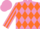 Silk - Mauve and Orange diamonds, striped sleeves