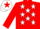 Silk - RED, white stars, red sleeves, white cap, red star