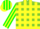 Silk - Apple Green and Yellow Blocks, Green and Yellow Stripes o