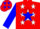 Silk - Red and White, White 'J & R' in Blue Star, White Stars on Blue sleeves