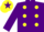 Silk - PURPLE, yellow spots, purple sleeves, yellow cap, purple star