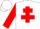 Silk - WHITE, red cross of lorraine, red sleeves, white cap