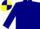 Silk - Navy Blue, Yellow stylised logo, quartered cap