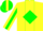 Silk - Yellow, Yellow C on Green Diamond, Green Diamond Stripe o