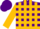 Silk - Purple, Gold Blocks, Gold Stripes on Sleeves, Purple Cap