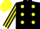 Silk - BLACK, yellow spots, striped sleeves, yellow cap