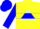 Silk - Yellow, Light Blue Triangle, Blue Hoop on Sleeves, Blue Cap
