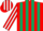 Silk - Red and Dark Green stripes, Red and White striped sleeves and cap