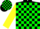Silk - Black with Green Blocks, Yellow Sleeves