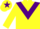 Silk - YELLOW, purple chevron, yellow cap, purple star