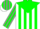 Silk - White, Green Yoke, Grey and Green Stripes, Grey and Green Band on White