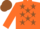 Silk - Orange, Brown Stars, Orange sleeves, Brown cap