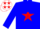 Silk - Blue, White 'Anderson Ranch' in Red Star, Blue Stars on