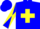 Silk - Blue, Yellow Cross, Blue and Yellow Diagonally Quartered Sleeves, Blue Ca