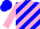 Silk - Blue and Pink Diagonal Stripes, Pink Sleeves, Pi