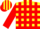 Silk - Yellow, Red Blocks, Red Stripes on Sleeves