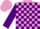 Silk - Mauve and Purple check, Purple sleeves, Mauve cap
