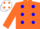 Silk - Orange, three blue spots, white cap, orange spots