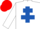 Silk - White, Royal Blue Cross of Lorraine, Red cap