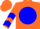 Silk - Orange, Blue disc, Blue Chevrons on Sleeves, Orange Cap