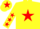 Silk - YELLOW, red star, red stars on sleeves, red star on cap