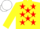 Silk - YELLOW, red stars, yellow sleeves, white cap