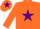 Silk - Orange, Purple star and star on cap