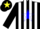 Silk - Black and White Stripes, Yellow 'S' in Blue Star, Bl