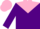 Silk - Purple, purple 'P' on pink yoke on back, pink cap