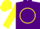 Silk - Purple, yellow circle ' H' on back, yellow bars on sleeves, yellow cap