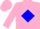 Silk - Pink, Blue 'A' in Blue Diamond Frame