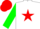 Silk - White, Red Star, Green Bars on Sleeves, White and Red Cap