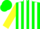 Silk - Forrest Green, White Stripes on Yellow Sleeves, Green Cap